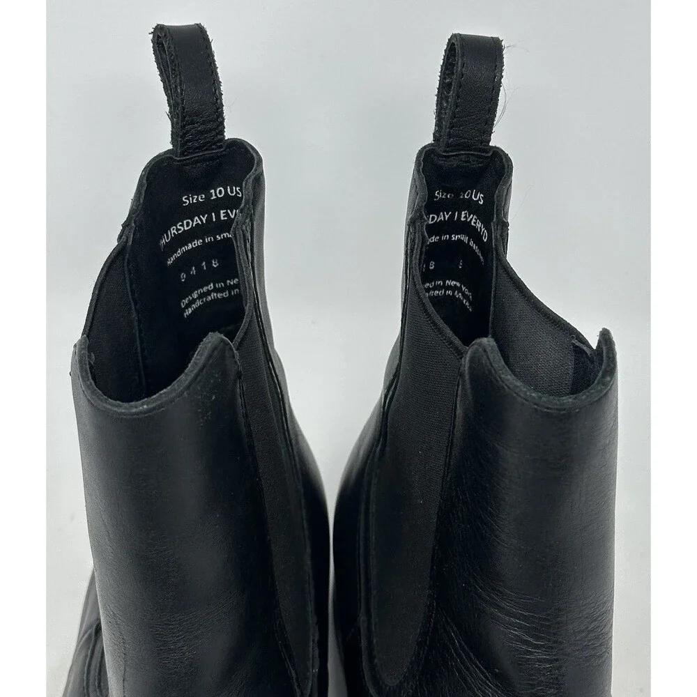Thursday Boot Company Cavalier Chelsea Boots Mens 10 Black Leather Ankle Classic